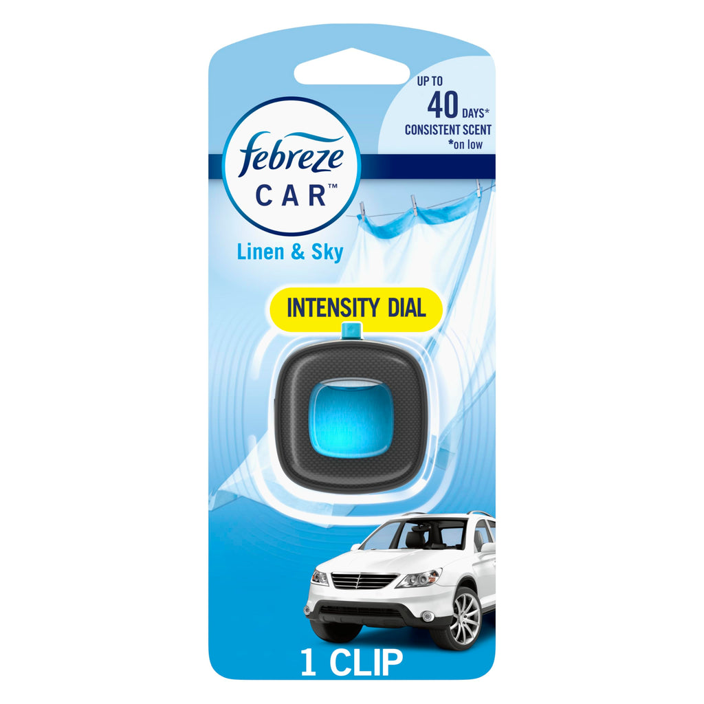 Febreze Car Air Freshener Vent Clip Platinum Ice Scent, .07 oz. Car Vent Clip, Pack of 4
