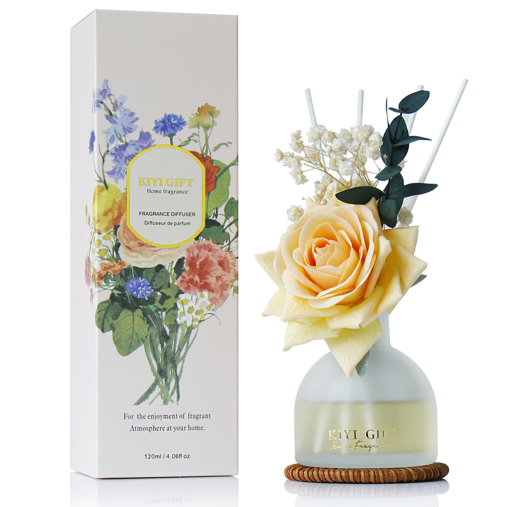 Reed Diffuser Set, 4.06 oz Scent Diffuser with 6 Sticks,Home Fragrance,Reed Diffuser for Bathroom Shelf Decor Jasmine Rose