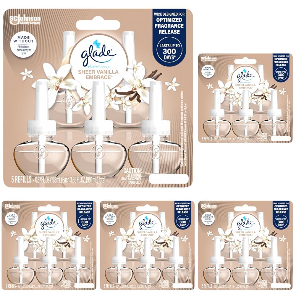 Glade PlugIns Air Freshener Refills, Lavender & Aloe, 5 Count