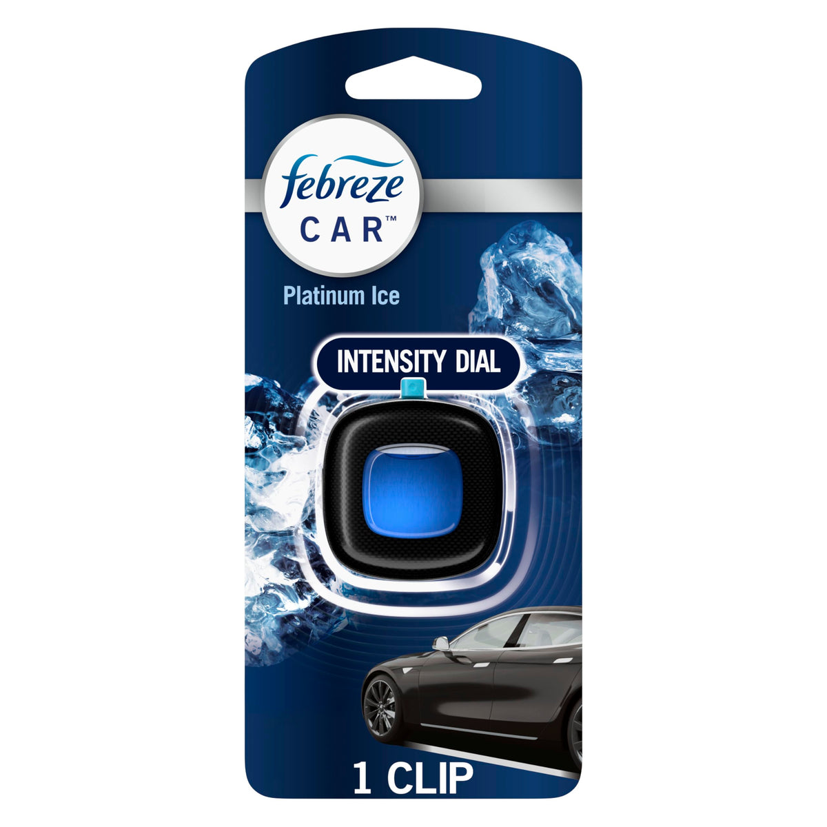 Febreze Car Air Freshener Vent Clip Platinum Ice Scent, .07 oz. Car Vent Clip, Pack of 4