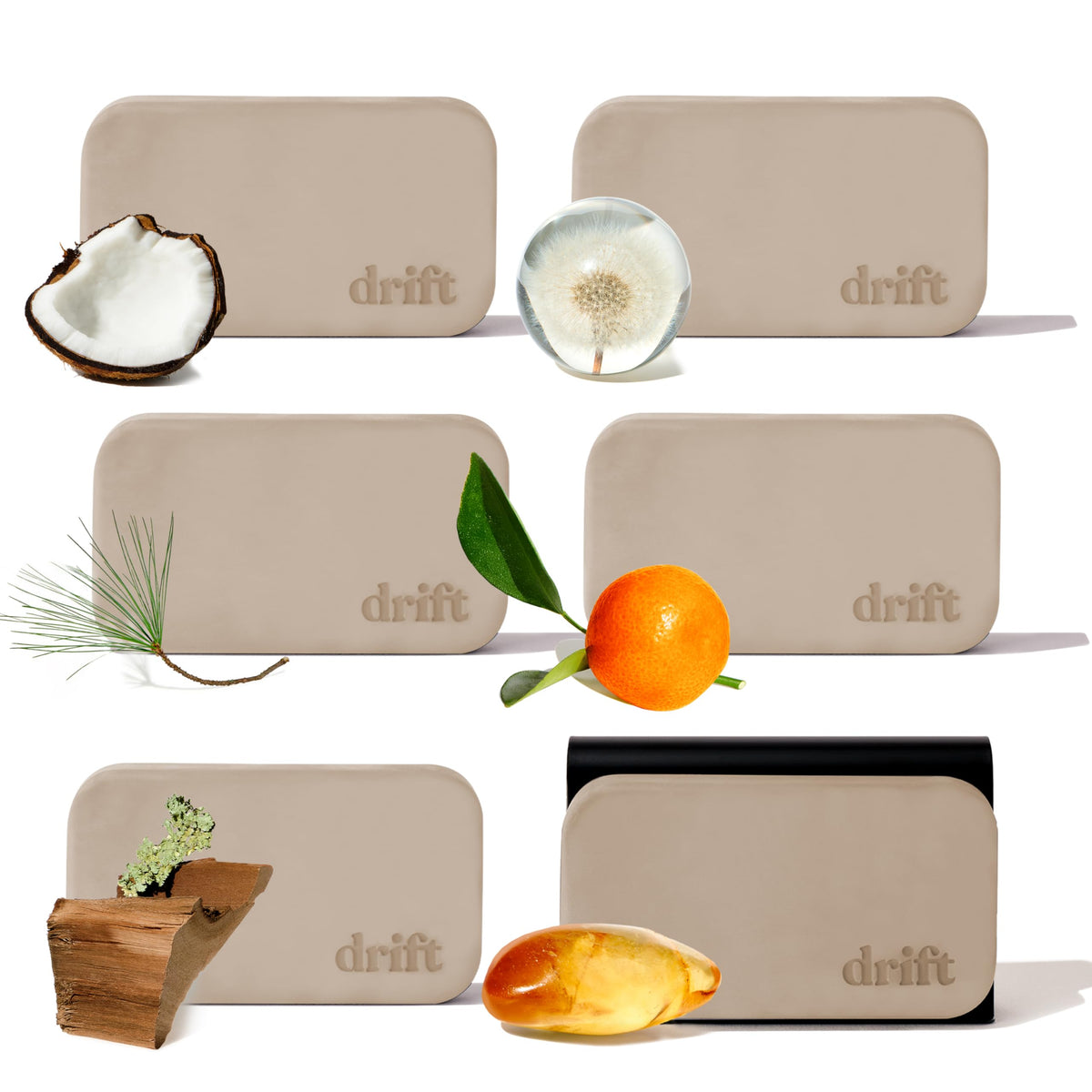 Drift Car Air Freshener - Stone Air Freshener Car Odor Eliminator - Long Lasting Scent - Auto Accessories - Metal Clip - Essential Oils - Clean Ingredients - Open Air Scent Starter Kit