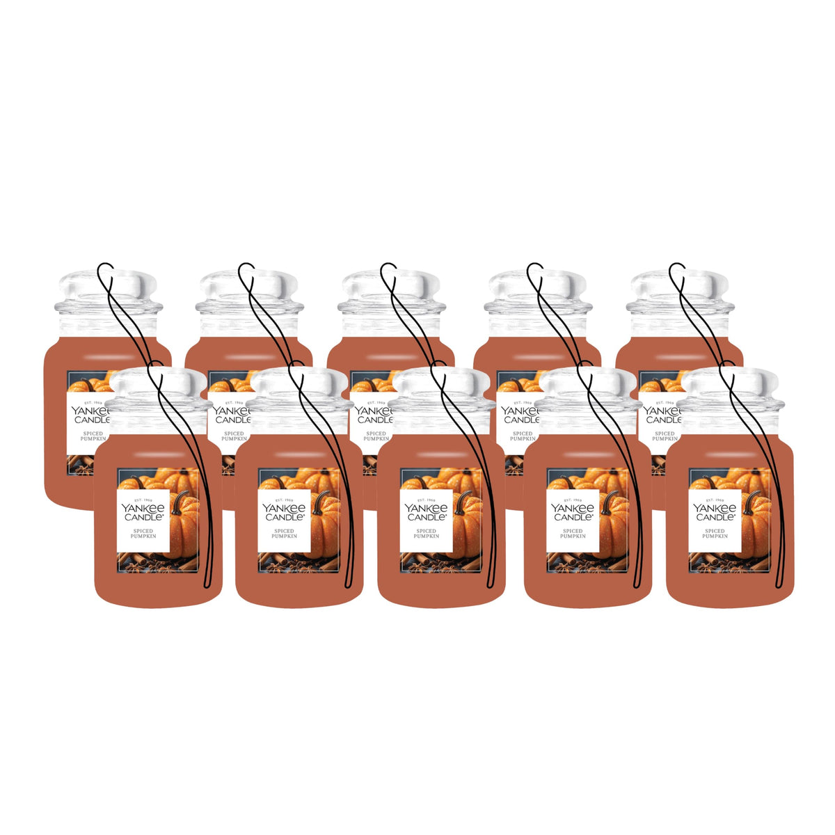 Yankee Candle Classic Paper Car Jar Air Freshener, Hanging Car Freshener, Long Lasting Car Fragrance, Midsummer’s Night (Pack of 6)