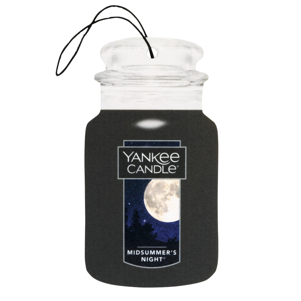 Yankee Candle Classic Paper Car Jar Air Freshener, Hanging Car Freshener, Long Lasting Car Fragrance, Midsummer’s Night (Pack of 6)