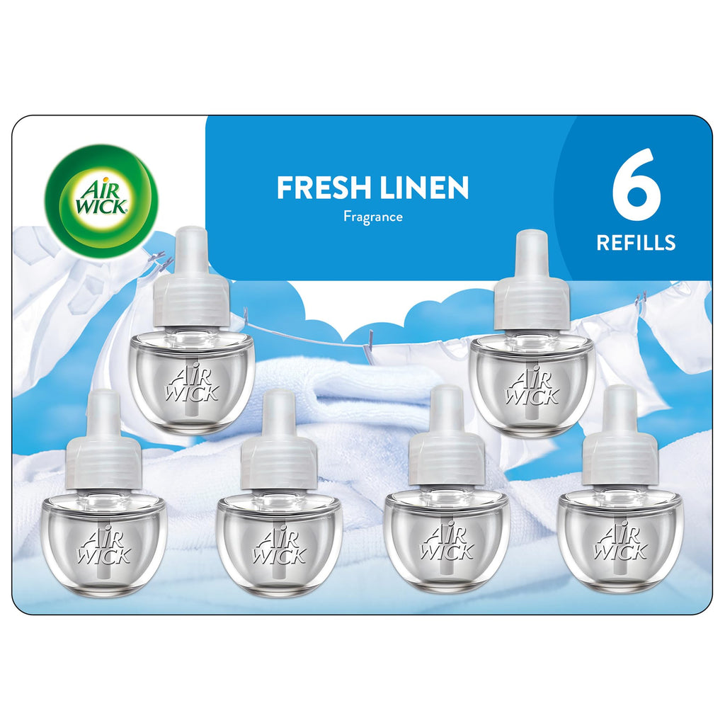 Air Wick Plug in Scented Oil Refill, 2 ct, Fresh Linen, Air Freshener, Essential Oils (Pack of 2)