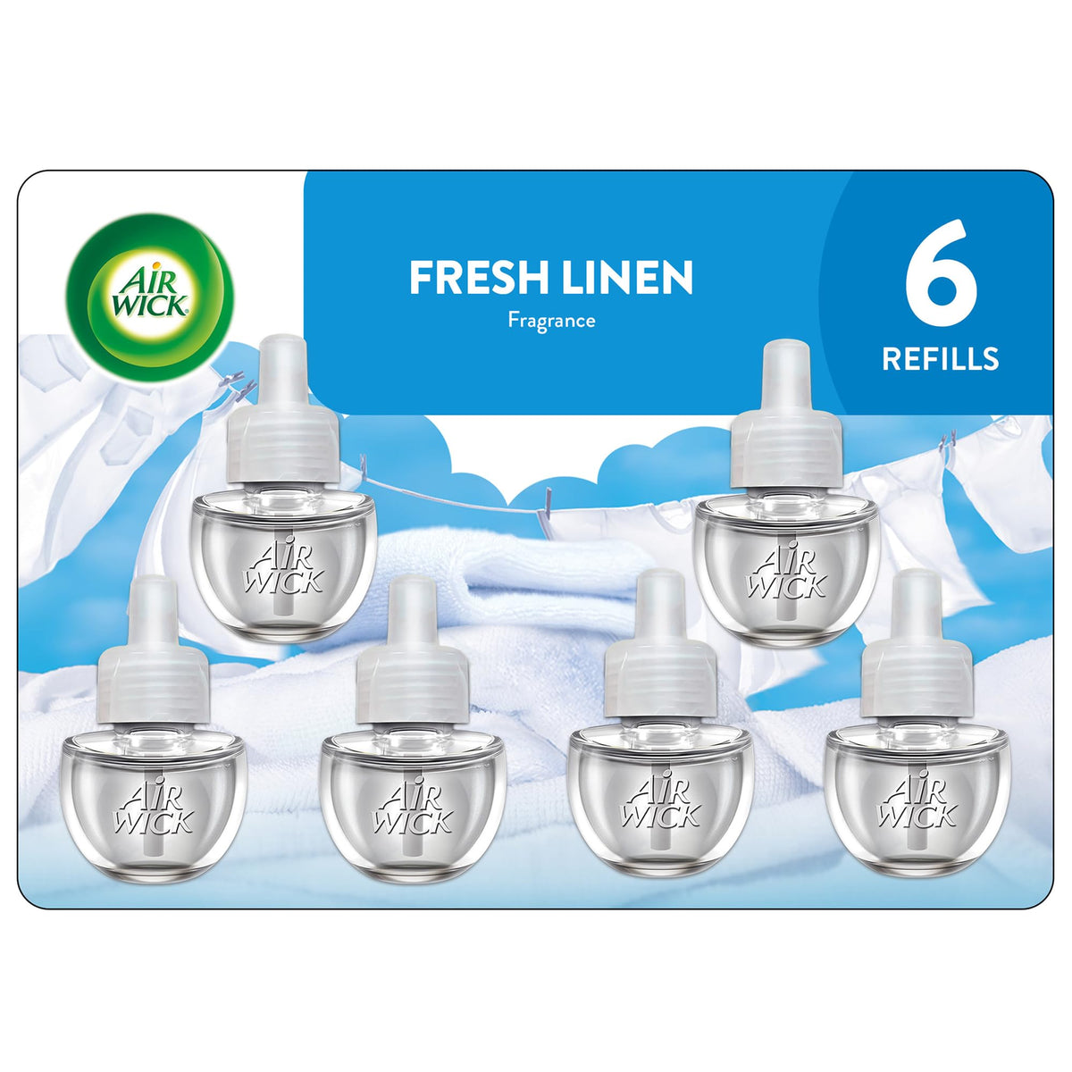 Air Wick Plug in Scented Oil Refill, 2 ct, Fresh Linen, Air Freshener, Essential Oils (Pack of 2)