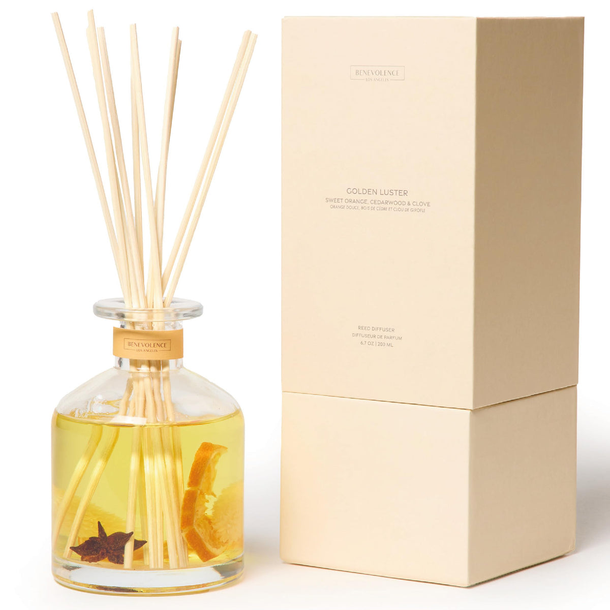 Benevolence LA Reed Diffuser for Home | Eucalyptus, Fig & Sandalwood | Elegant Home & Bathroom Decor | Fragrance Diffuser with Sticks for Bathroom - Malibu Sands Collection