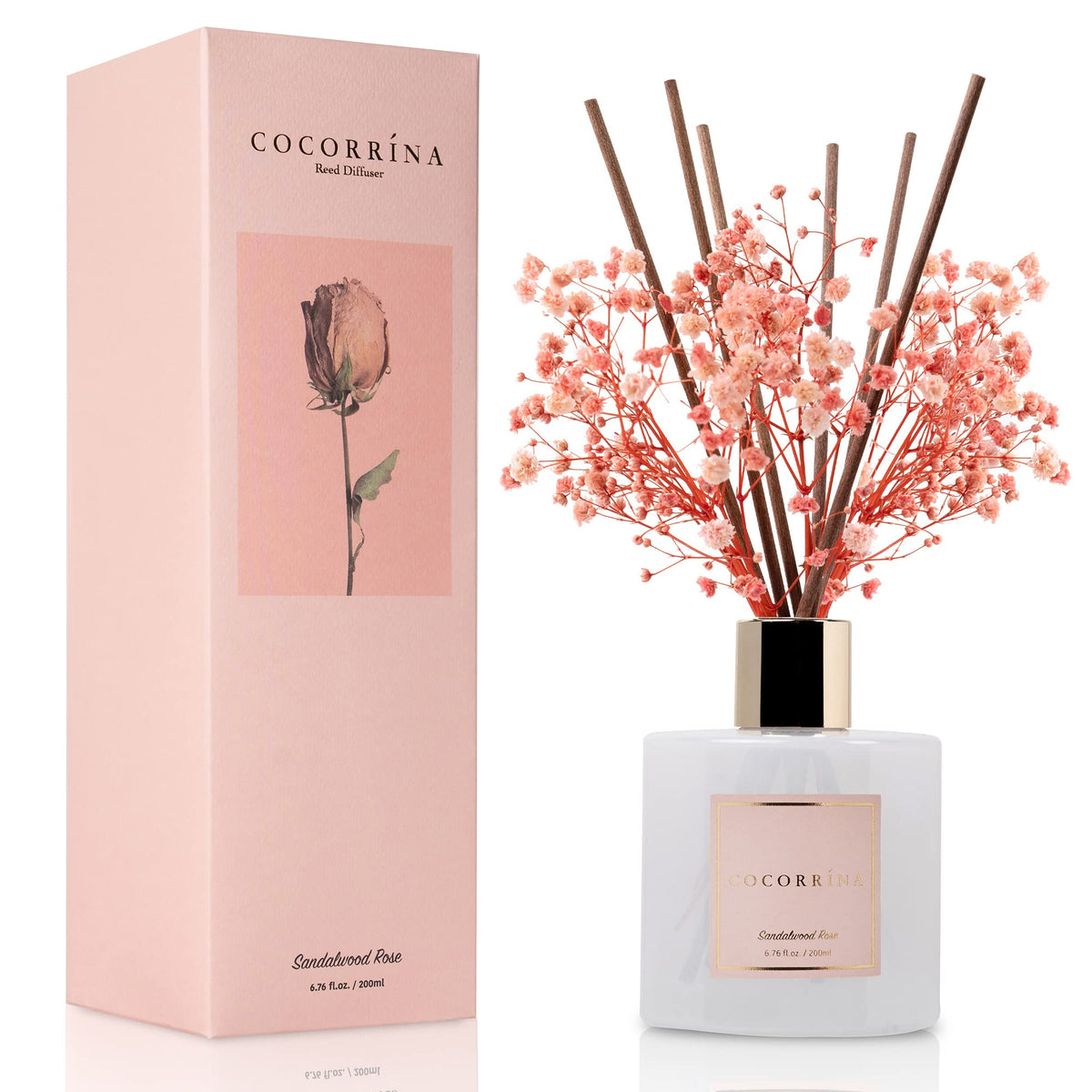 Cocorrína Reed Diffuser Sets, 6.7 fl oz. Black Forest Diffuser with Sticks Home Fragrance Reed Diffuser for Bathroom Shelf Decor