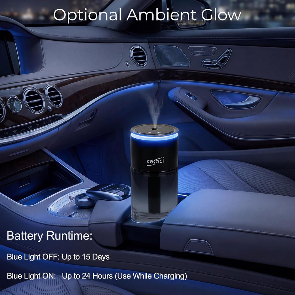 Smart Car Air Freshener Diffuser 160ML – Motion Sensor Activation, Car Fresheners Long Lasting with 3 Spray Modes, Car Diffuser Air Freshener with Rechargeable Battery for Cup Holder (Night Encounter)
