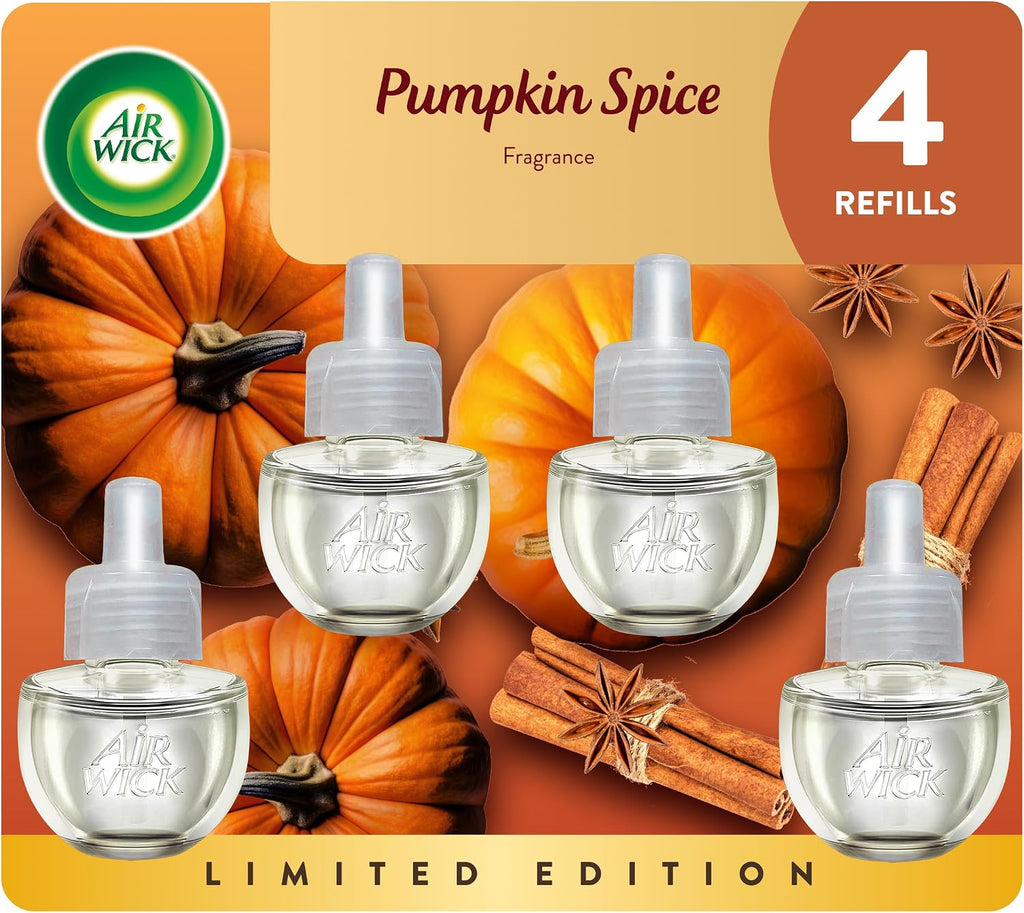 Air Wick Plug In Refills, Pumpkin Spice Air Freshener, 4ct