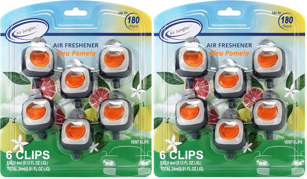Air Jungles Honey Peach Scent Pink Car Air Freshener Vent Clip 6 Ct