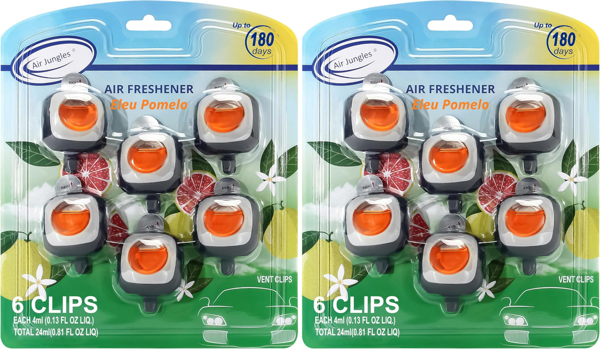 Air Jungles Honey Peach Scent Pink Car Air Freshener Vent Clip 6 Ct