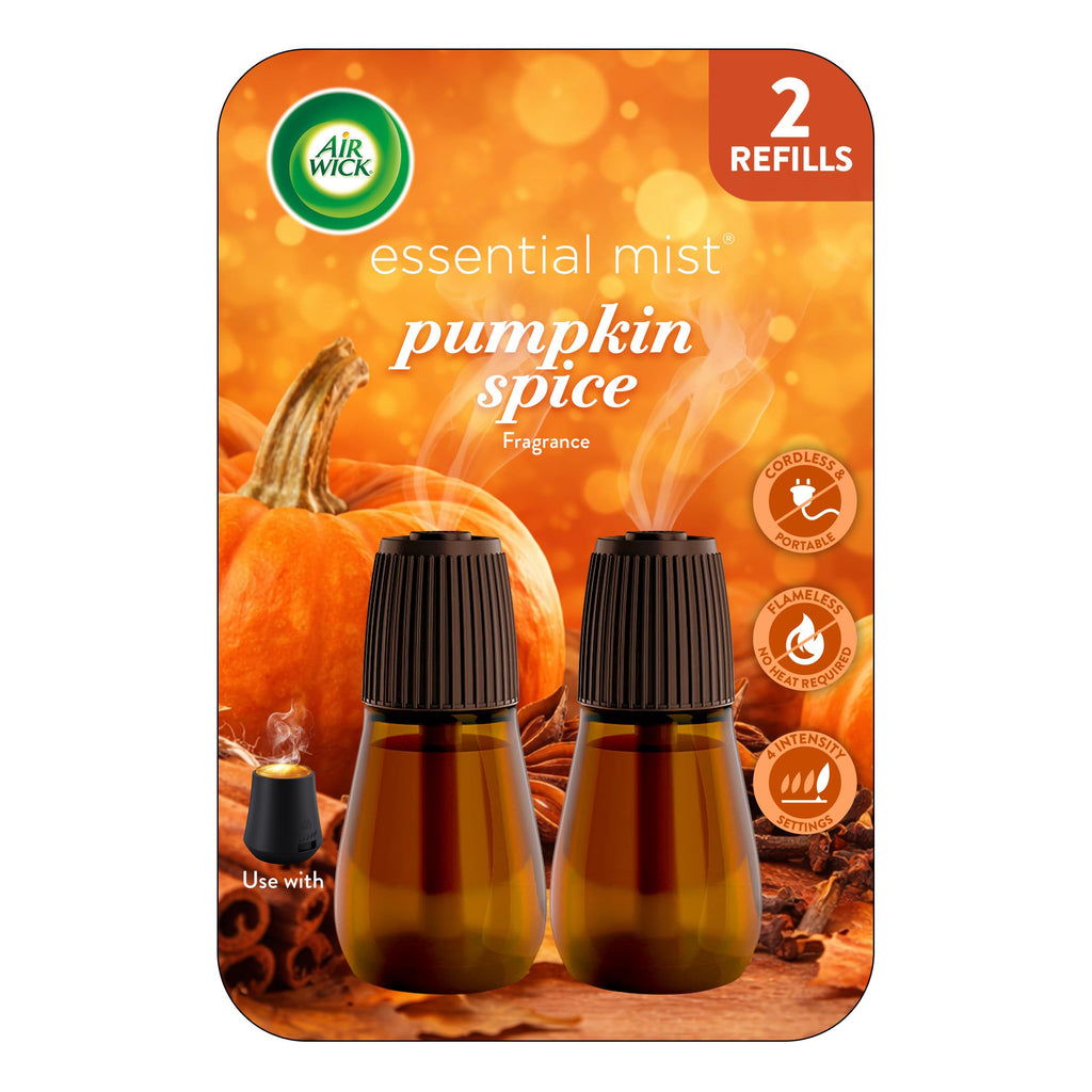Air Wick Essential Mist Refill, Pumpkin Spice Fall Scent Diffuser Oils, 5ct