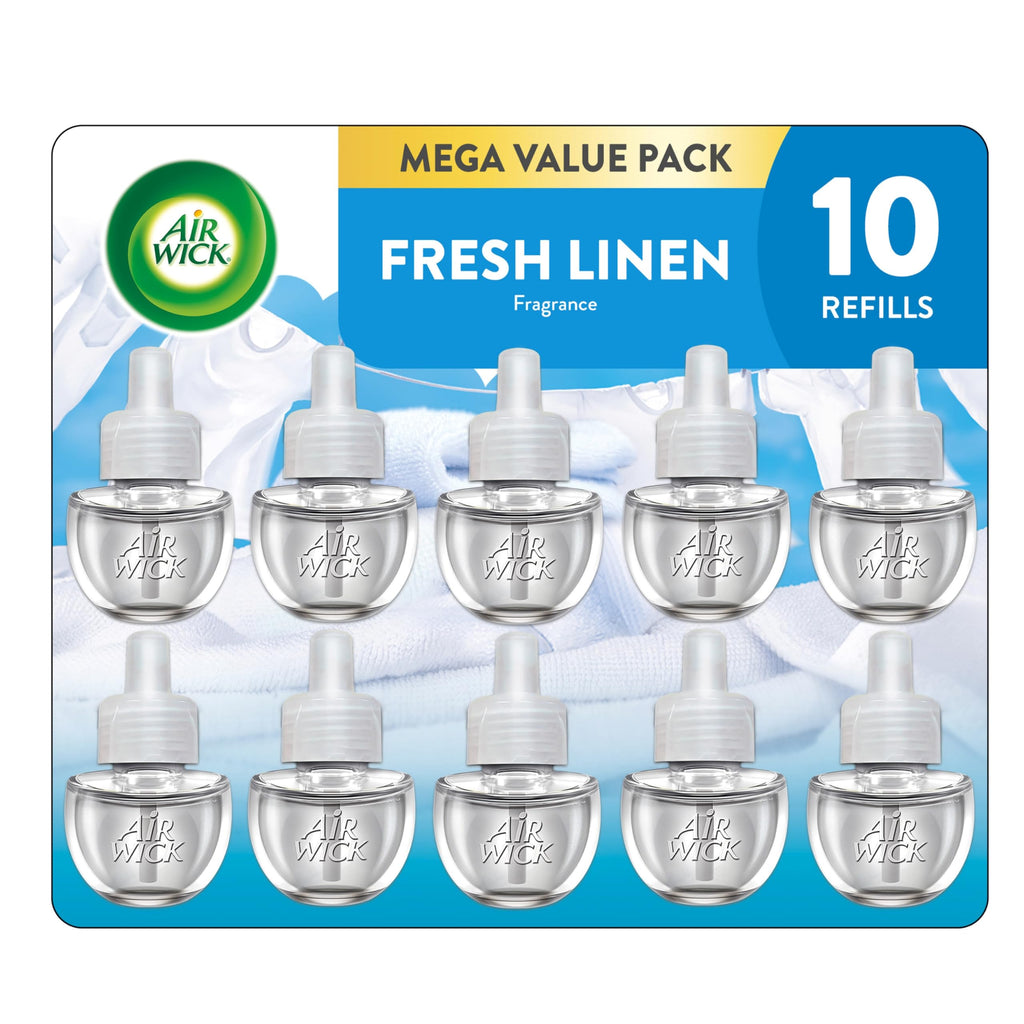 Air Wick Plug in Scented Oil Refill, 2 ct, Fresh Linen, Air Freshener, Essential Oils (Pack of 2)