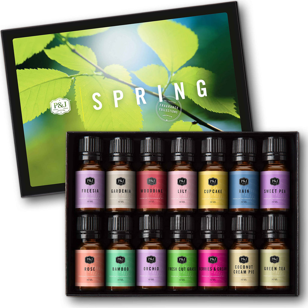 P&J Trading Fragrance Oils for Diffusers for Home Spice Set Fragrance Scents for Candle Making - Soap Making Supplies - Car Diffuser Scents - Essential Home Gift Set - Apple Cider, Cinnamon & More