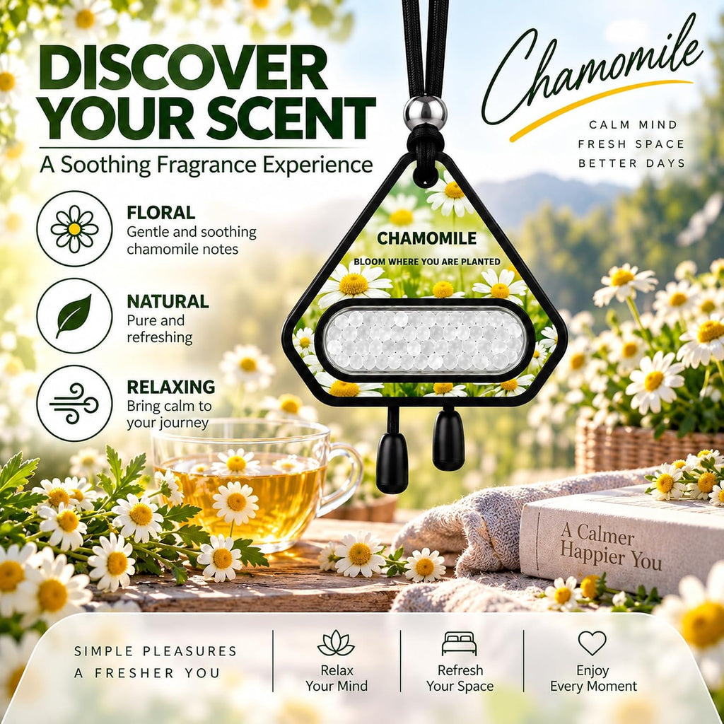 Hanging Car Air Freshener, Solid EVA Beads, Chamomile