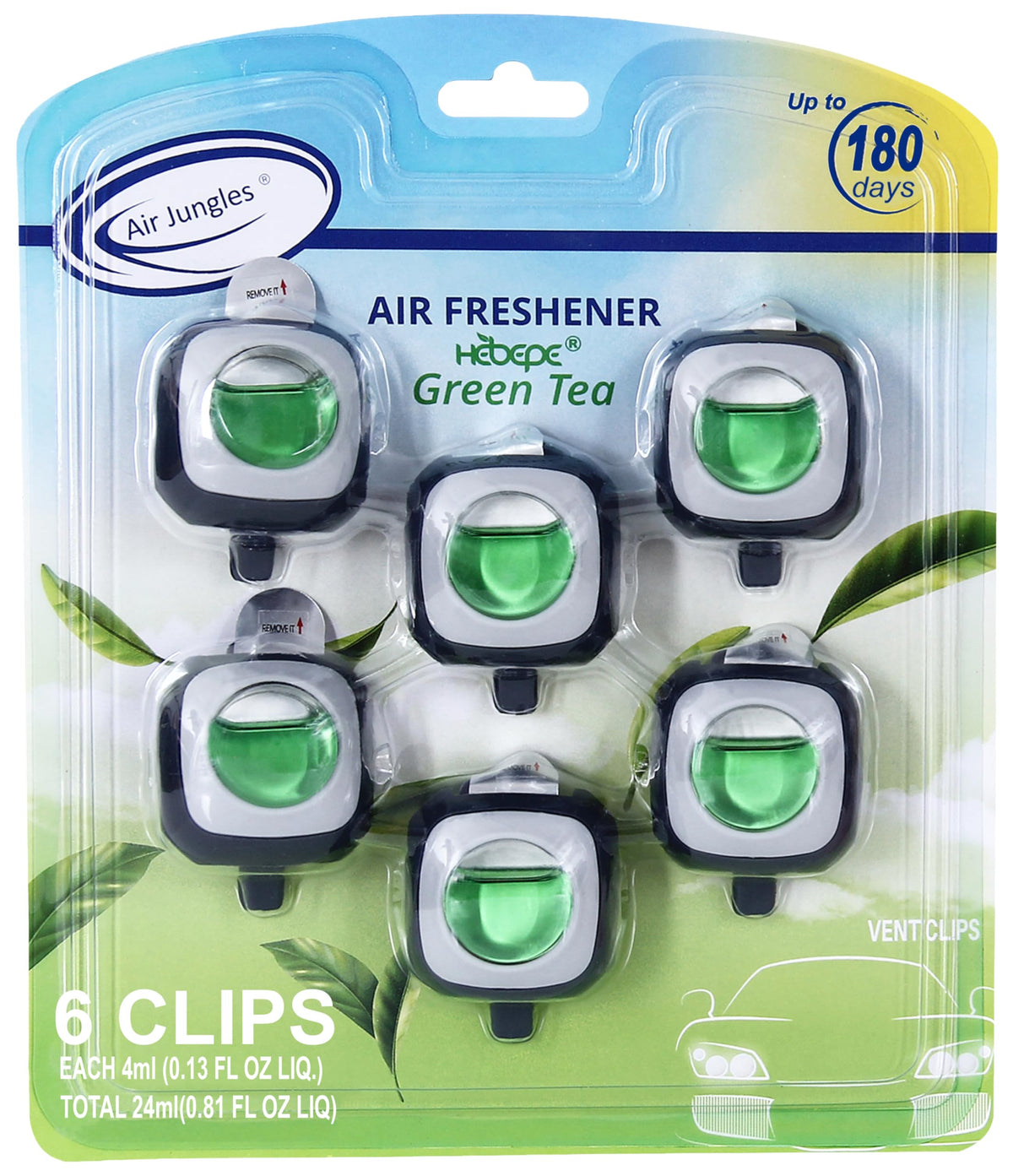 Air Jungles Honey Peach Scent Pink Car Air Freshener Vent Clip 6 Ct