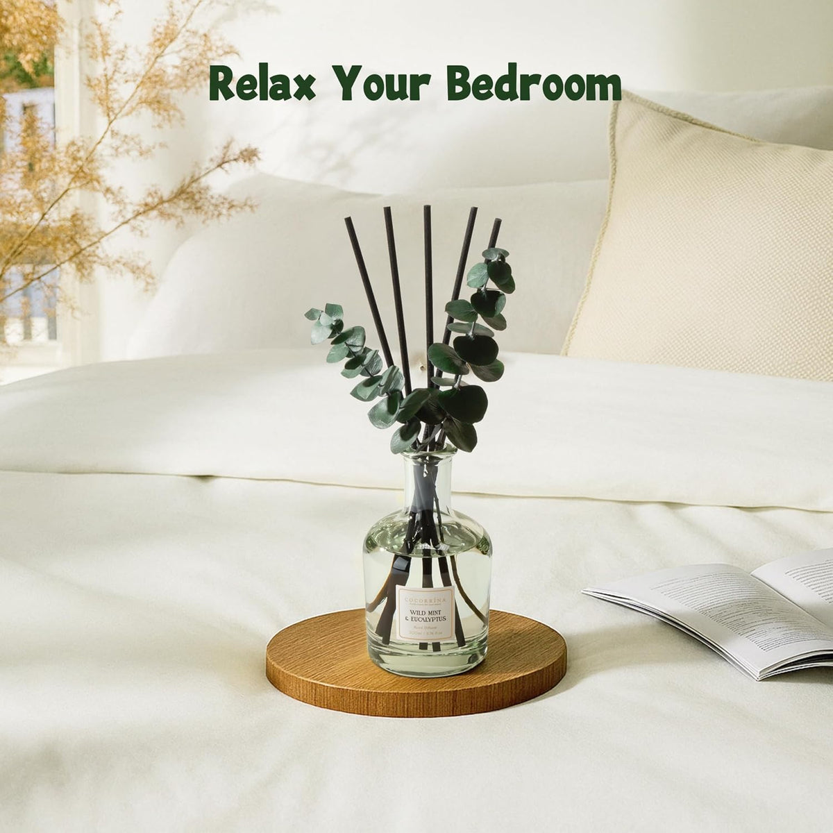 COCORRÍNA Wild Mint & Eucalyptus Reed Diffuser, 6.76 oz