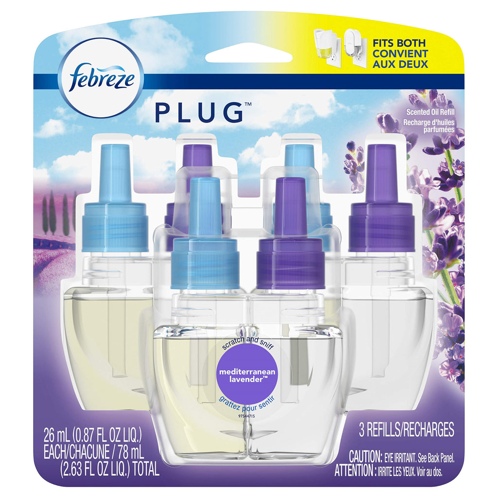 Febreze Plug In Air Freshener, Odor-Fighting Scented Oil Starter Kit, Air Fresheners for Home and Bathroom and Kitchen, Long Lasting for Strong Odors, Linen & Sky Scent, Warmer + 2 Refill