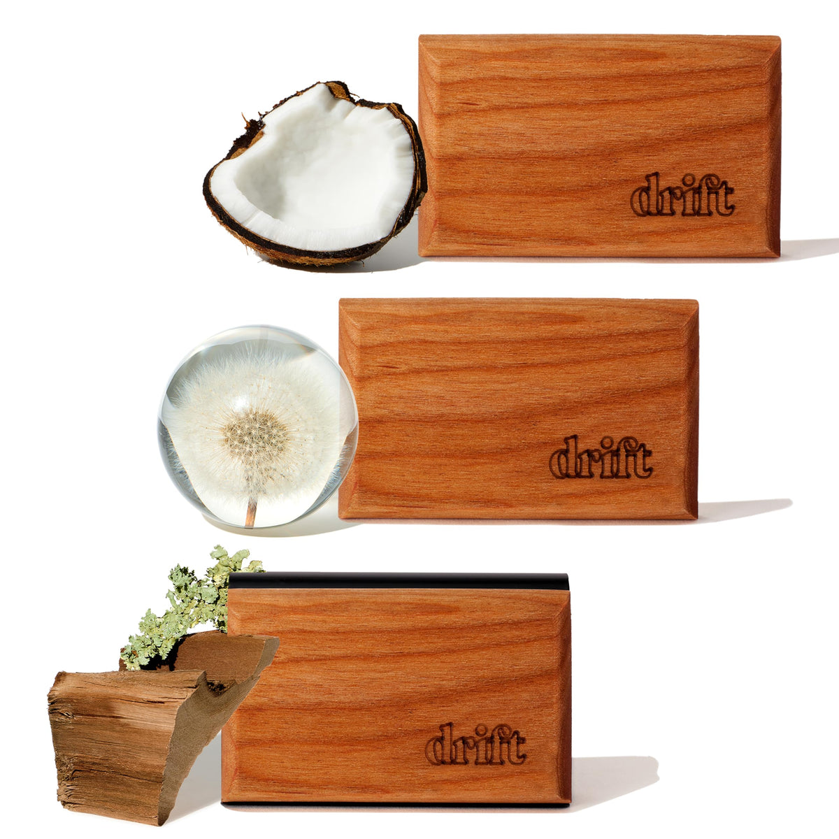 Drift Car Air Freshener - The Original Wood Air Freshener - Car Odor Eliminator - Long Lasting Scent - Auto Accessories - Metal Clip - Essential Oils - Clean Ingredients - Amber Scent Starter Kit
