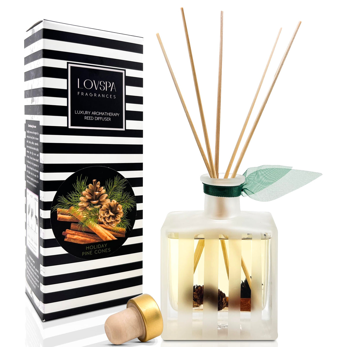 Reed Diffuser Set, Pumpkin Vanilla Chai Scented Oil Diffuser with Sticks, Home Fragrance Accessories for Bathroom Shelf Decor, Aroma Diffusers for Home or Office Fall Decor, USA Made