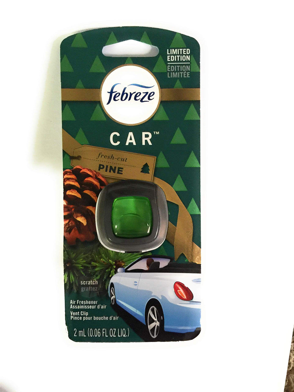 Febreze Car Air Freshener Vent Clip Platinum Ice Scent, .07 oz. Car Vent Clip, Pack of 4