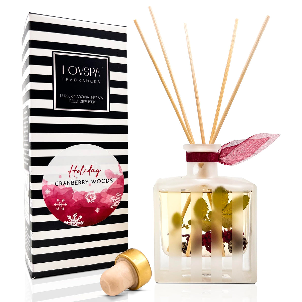 Reed Diffuser Set, Pumpkin Vanilla Chai Scented Oil Diffuser with Sticks, Home Fragrance Accessories for Bathroom Shelf Decor, Aroma Diffusers for Home or Office Fall Decor, USA Made