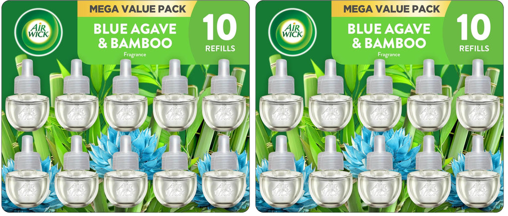 Air Wick Plug In Refills, Blue Agave and Bamboo, Essential Oils,10 count