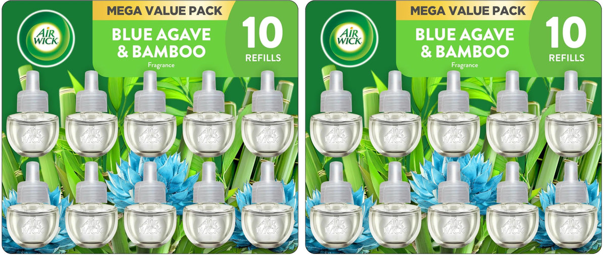 Air Wick Plug In Refills, Blue Agave and Bamboo, Essential Oils,10 count