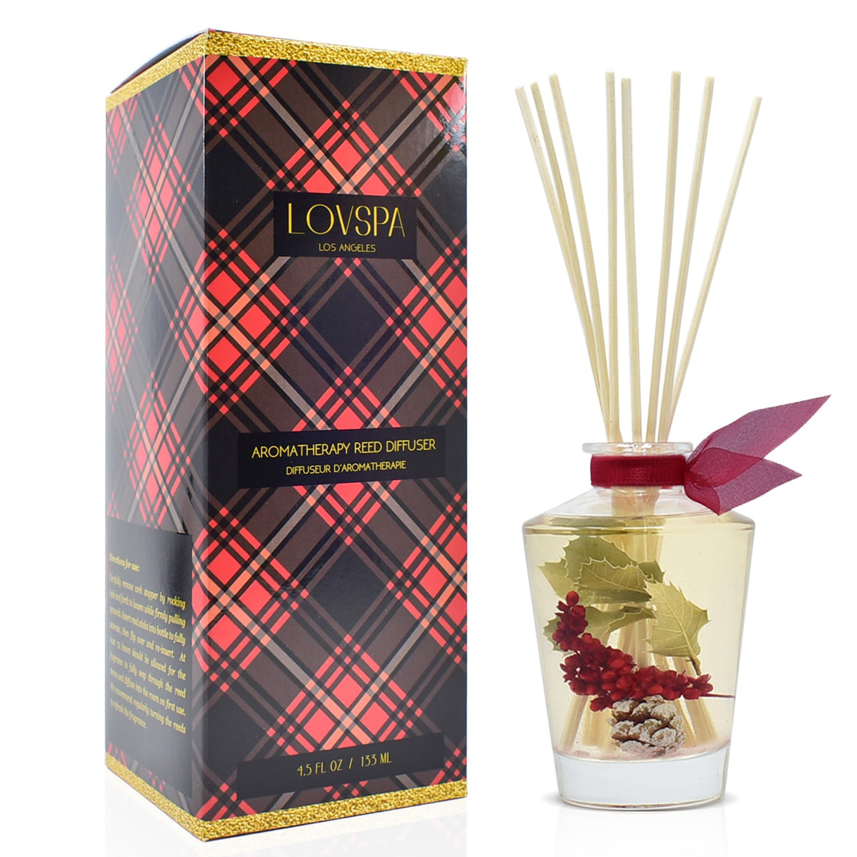 Reed Diffuser Set, Pumpkin Vanilla Chai Scented Oil Diffuser with Sticks, Home Fragrance Accessories for Bathroom Shelf Decor, Aroma Diffusers for Home or Office Fall Decor, USA Made