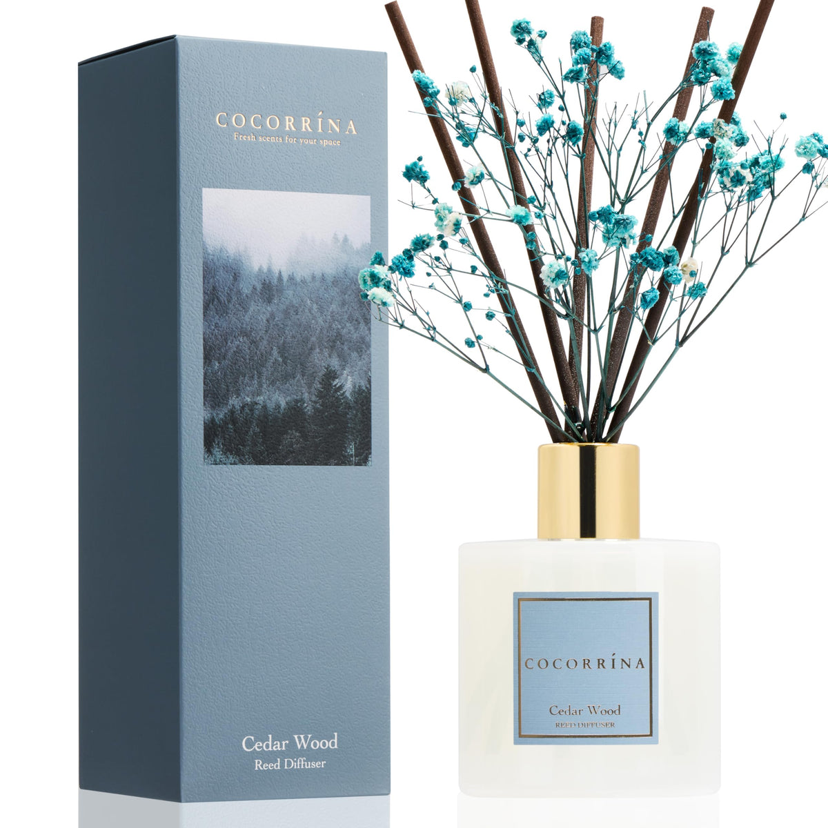 COCORRÍNA Reed Diffuser - Cashmere Vanilla 6.7 fl oz Reed Diffuser for Bedroom Bathroom Home Décor
