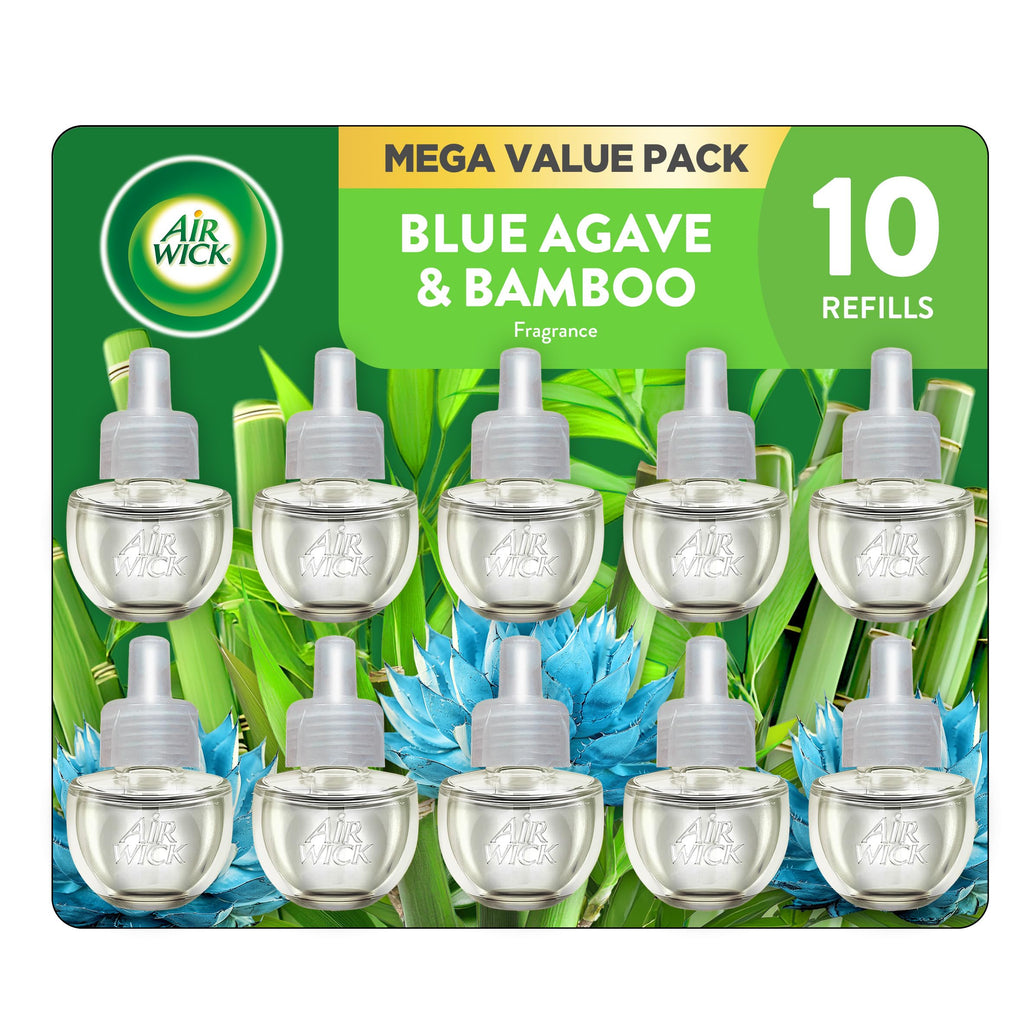 Air Wick Plug In Refills, Blue Agave and Bamboo, Essential Oils,10 count