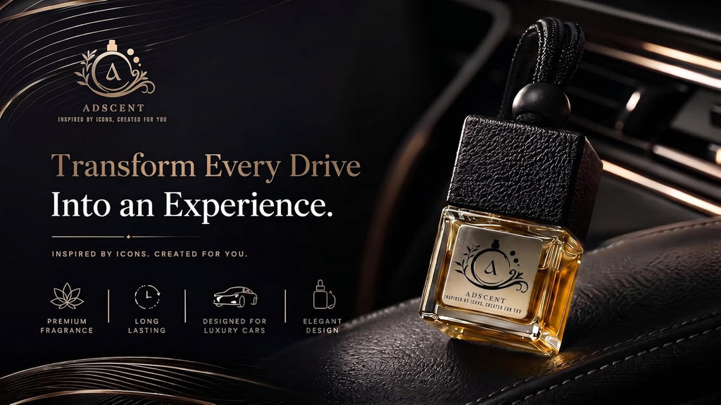 Aventus Luxury Car Air Freshener, Hanging Glass Bottle Diffuser, Long Lasting 30–45 Days, Premium Leather Cap & Rope, Car Perfume, Auto Fragrance Diffuser, Made in Canada