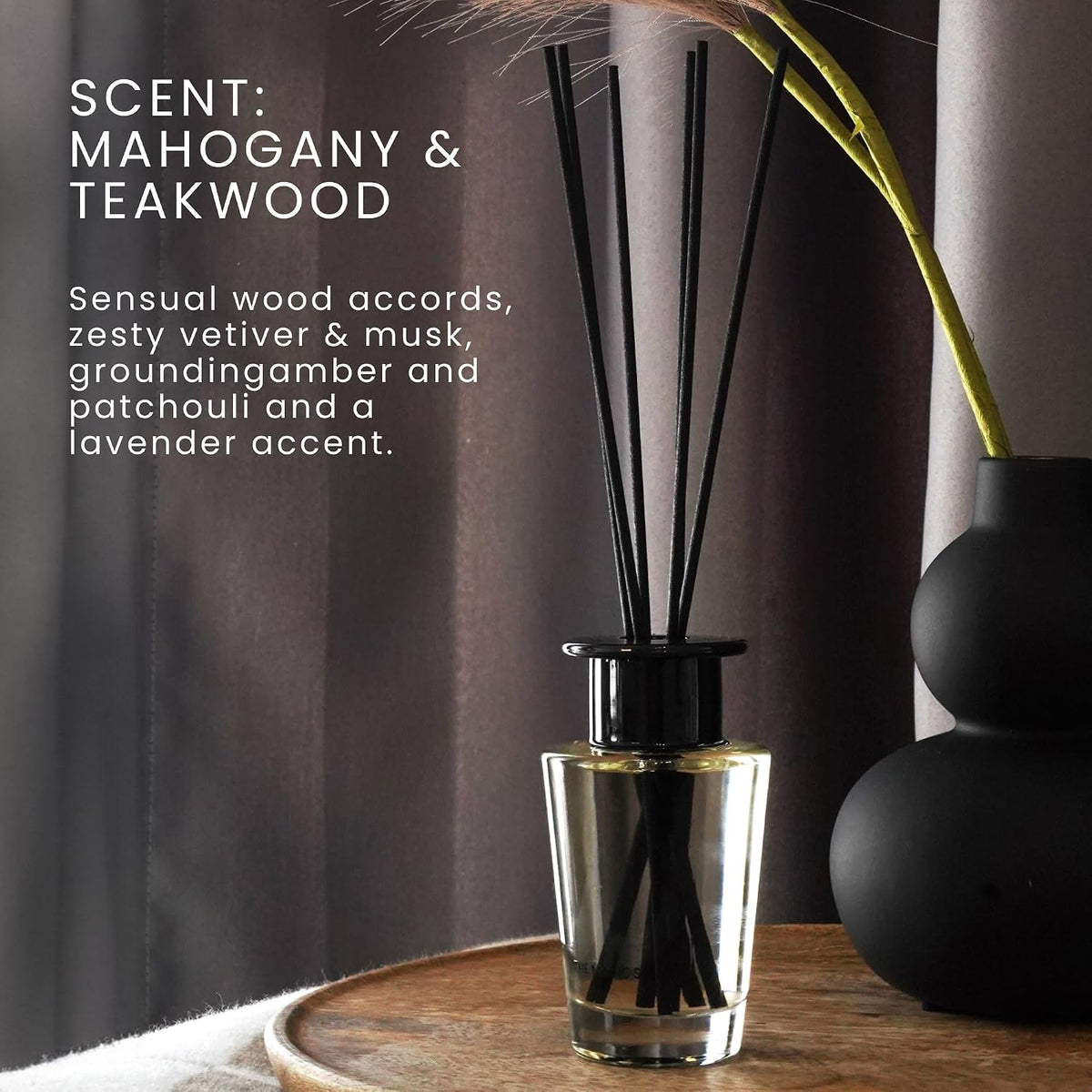 The Magic Scent Mahogany & Teakwood Oil Reed Diffuser Set, 3.4 Fl Oz
