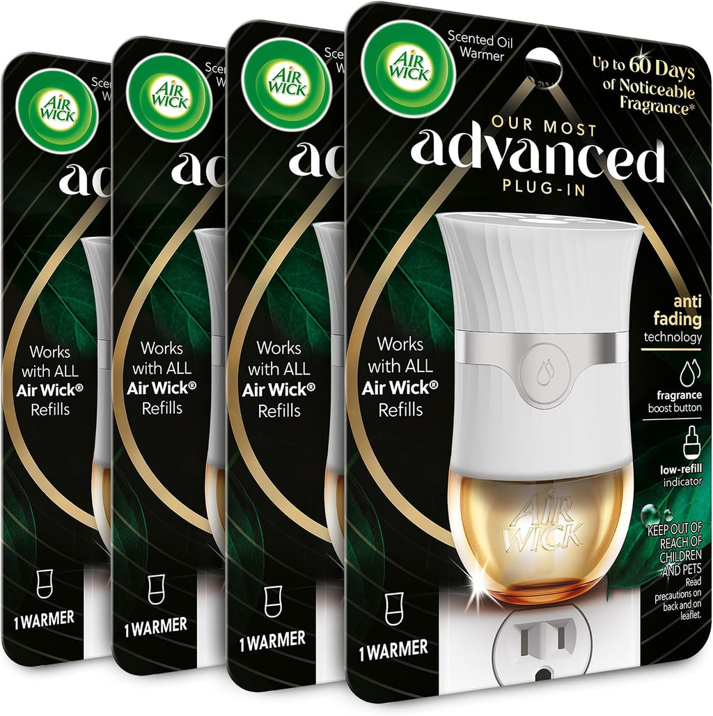 Air Wick Plug in Scented Oil Advanced Gadget, 4 Count, White