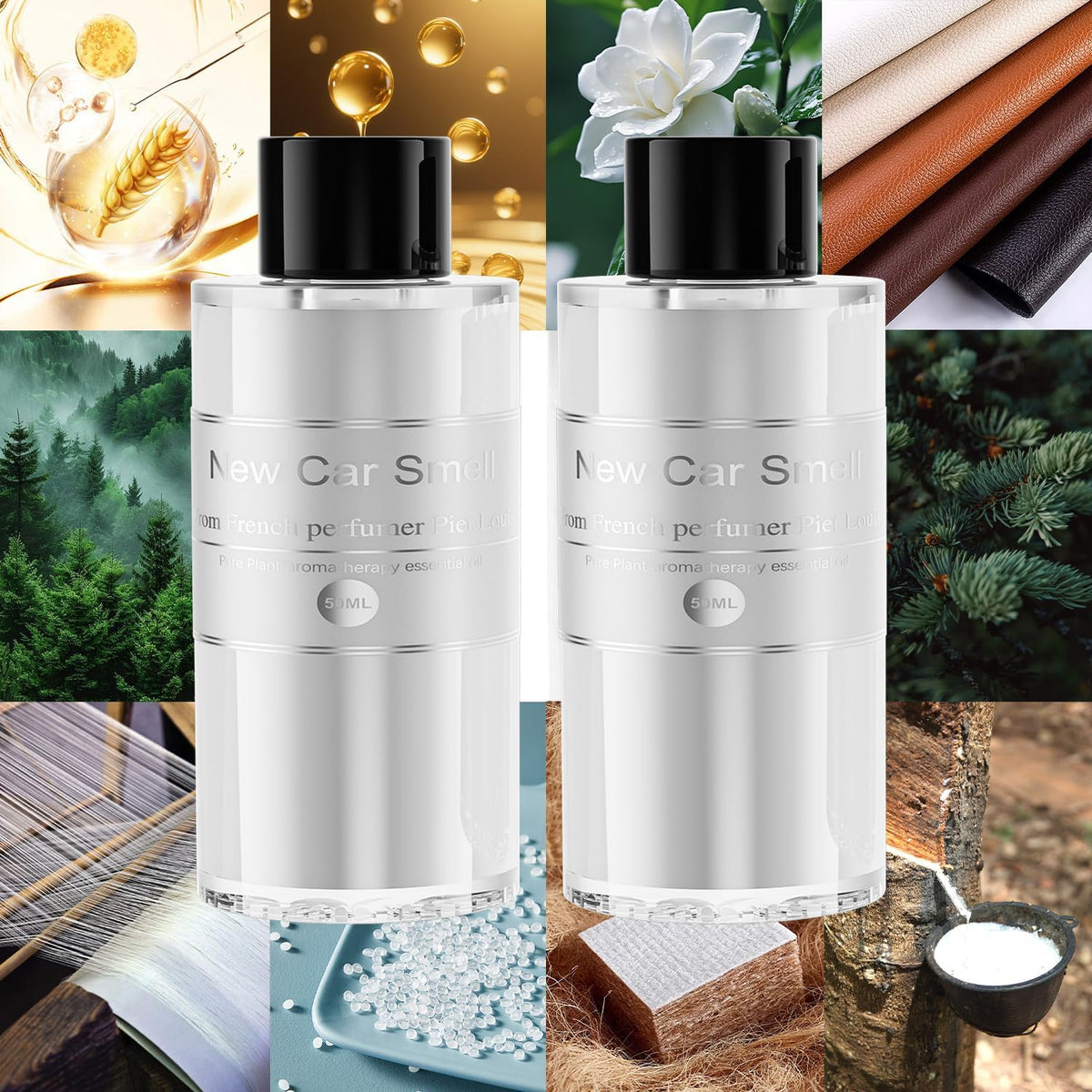 Amor Lyris 2 Packs Essential Oil Refill for Smart Car Air Freshener, 3.5OZ Car Diffuser Refill, Aromatherapy Perfume Refill Can be Used for 4-8 Months, Made with Natural Plant Extracts, New Car Smell