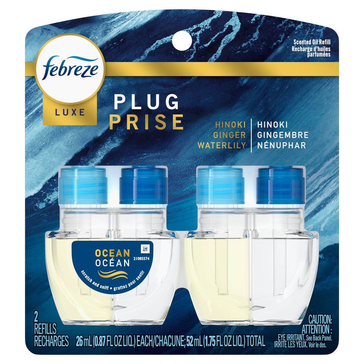Febreze Plug In Air Freshener, Odor-Fighting Scented Oil Starter Kit, Air Fresheners for Home and Bathroom and Kitchen, Long Lasting for Strong Odors, Linen & Sky Scent, Warmer + 2 Refill