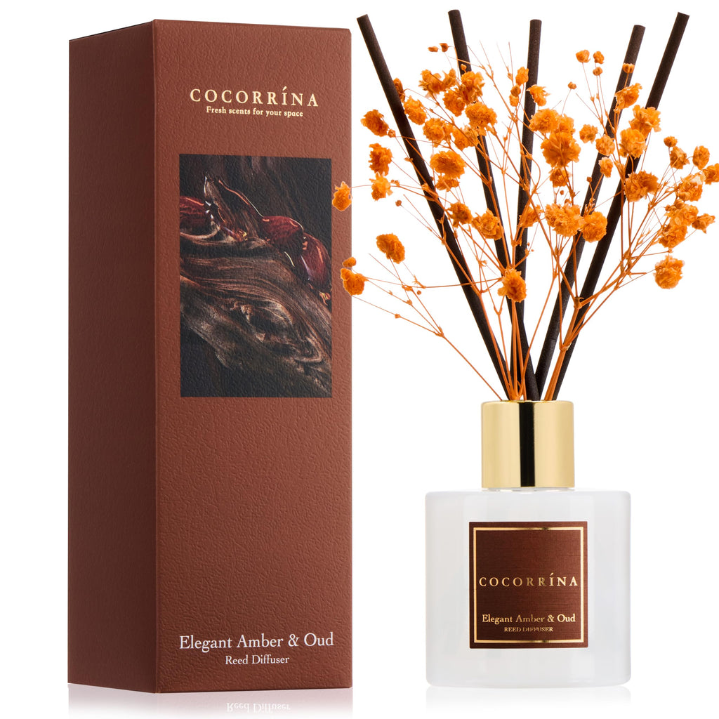 Cocorrína Reed Diffuser Set, Clean Linen 6.7 fl oz Scented Diffuser with Sticks Home Fragrance Reed Diffuser for Bathroom Shelf Décor