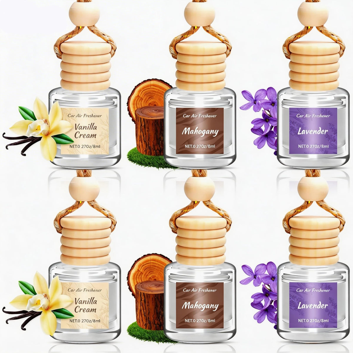 6 Pack Car Air Freshener, Hanging Essential Oil Air Freshener