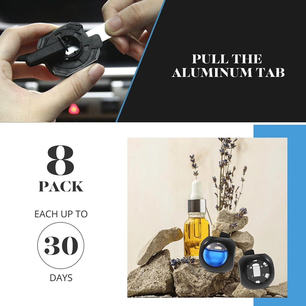 DRIVEJOY Car Air Freshener Vent Clips, 8 PK, 6 Ocean, 2 New Car Scent, Long Lasting Air Fresheners for Men & Women, Up to 240 Days, Odor Eliminator