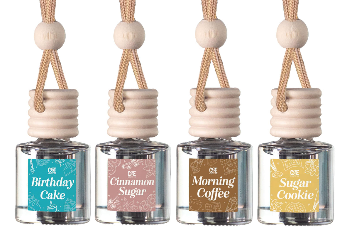 CE Craft Hanging Car Air Freshener – Fragrance Oil Diffuser with Essential Oils – Long-Lasting Aromatherapy Scents for Automobiles – 4 Pack, Floral