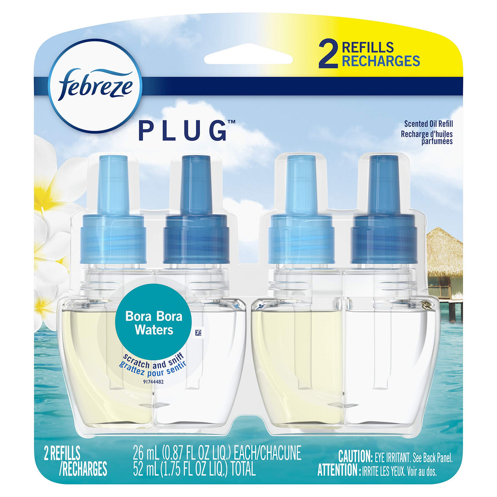 Febreze Plug In Air Freshener, Odor-Fighting Scented Oil Starter Kit, Air Fresheners for Home and Bathroom and Kitchen, Long Lasting for Strong Odors, Linen & Sky Scent, Warmer + 2 Refill