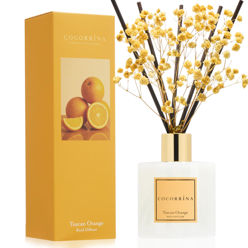 COCORRÍNA Reed Diffuser - Cashmere Vanilla 6.7 fl oz Reed Diffuser for Bedroom Bathroom Home Décor