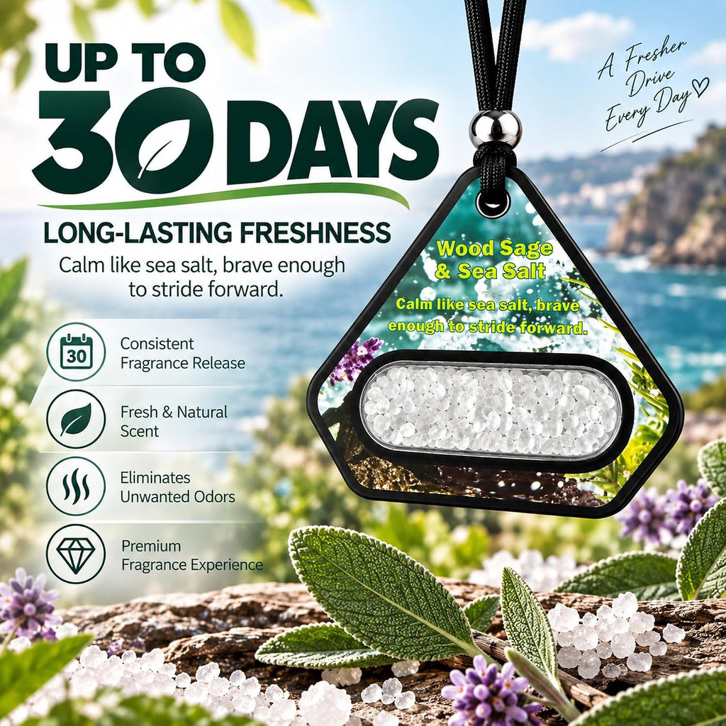Hanging Car Air Freshener, Solid EVA Beads, Coastal Sage, 3 Pack