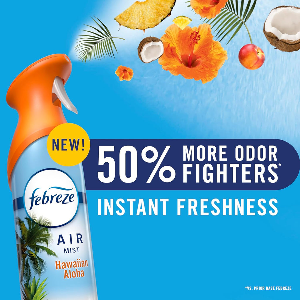 Febreze Air Mist, Air Freshener Spray, Odor Fighting Room Spray, Deodorizer for Home Bathroom Kitchen Office Apartment Dorm Room Classroom, Vanilla Suede, 8.1oz, 2ct