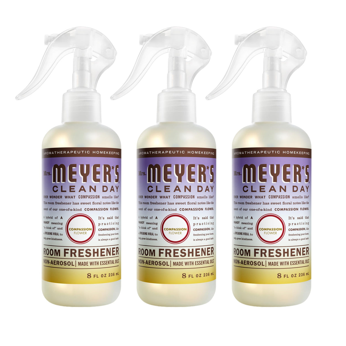 MRS. MEYER'S CLEAN DAY Room and Air Freshener Spray, Non-Aerosol Spray Bottle Infused with Essential Oils, Lavender, 8 fl. oz