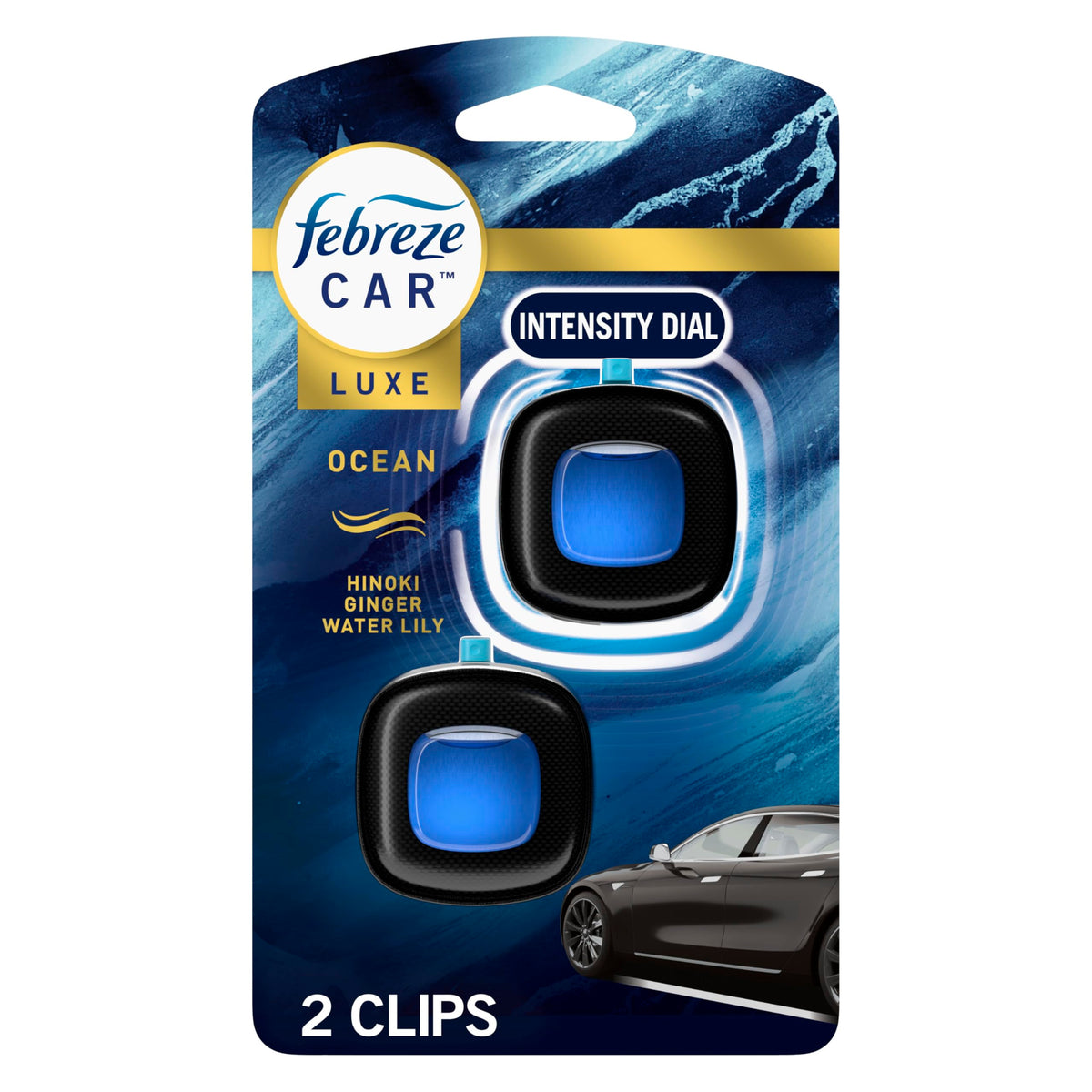 Febreze Car Air Freshener Vent Clip Platinum Ice Scent, .07 oz. Car Vent Clip, Pack of 4