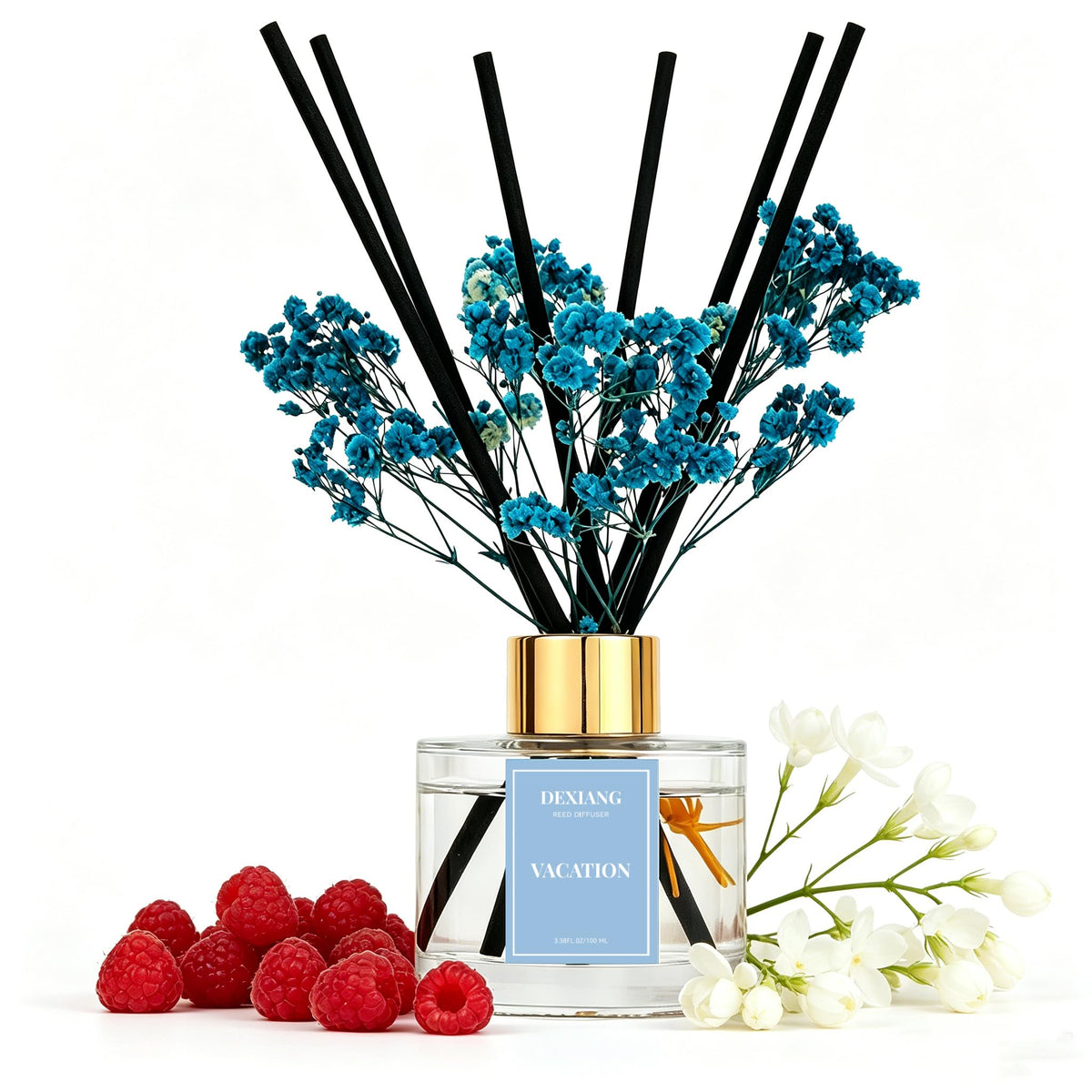 Reed Diffuser Set,3.38 fl oz (100 ml) - Lemon Verbena Oil Diffusers with 6 Reed Sticks for Bathroom Shelf Decor