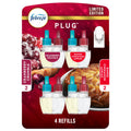 Febreze Plug-In Air Freshener, Odor-Fighting Scented Oil Refill for Home, Bathroom & Kitchen, Holiday Baked Cinnamon Apples Scent, 0.87 oz Refills, 4 Count