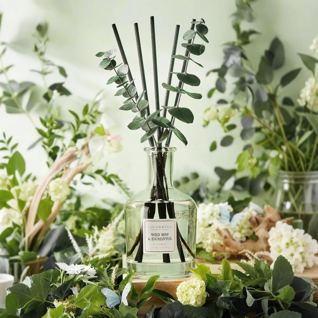 COCORRÍNA Wild Mint & Eucalyptus Reed Diffuser, 6.76 oz