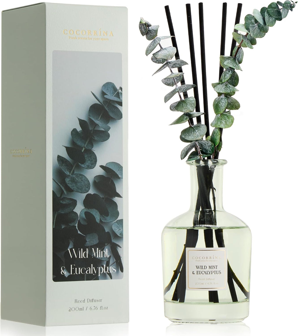 COCORRÍNA Wild Mint & Eucalyptus Reed Diffuser, 6.76 oz